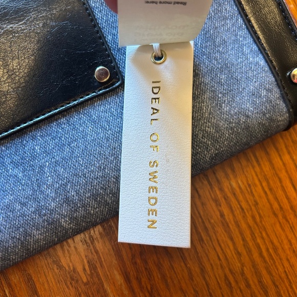 NWT Ideal Of Sweden Daria‎ Shopper Bag Denim Large Tote Bag with AirPod case - Picture 8 of 11